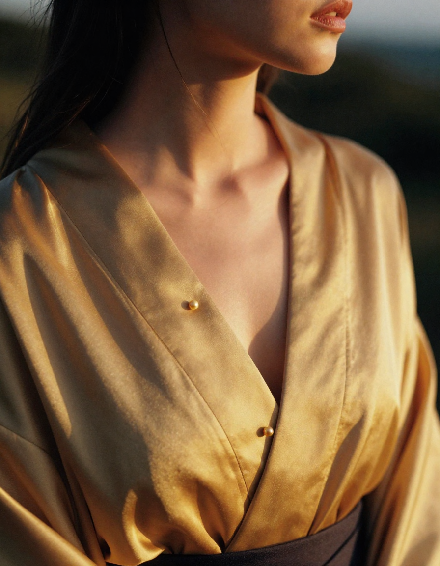 Golden silk with pearl detail